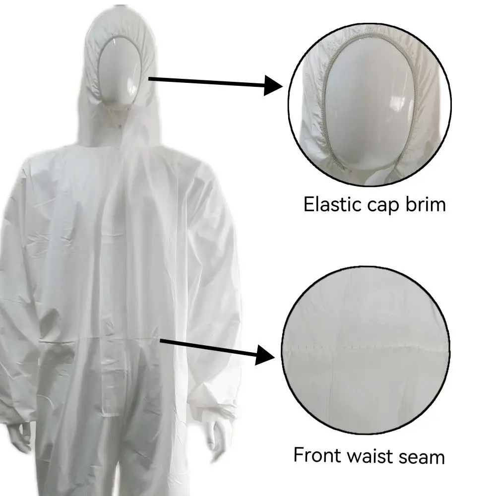 Disposable White Microporous 56GSM Tyvek 500 PPE Suit Safety Coveralls for Chile Market