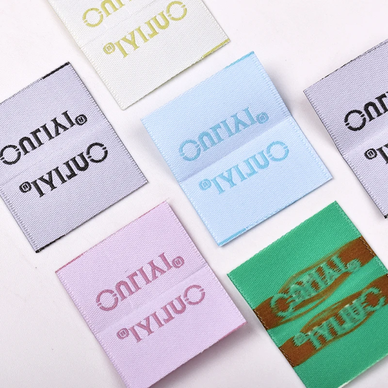 Custom Clothing Tags Garment Label For Your Brand Customized Made Woven Labels Fabric Tag For Bag Shoe