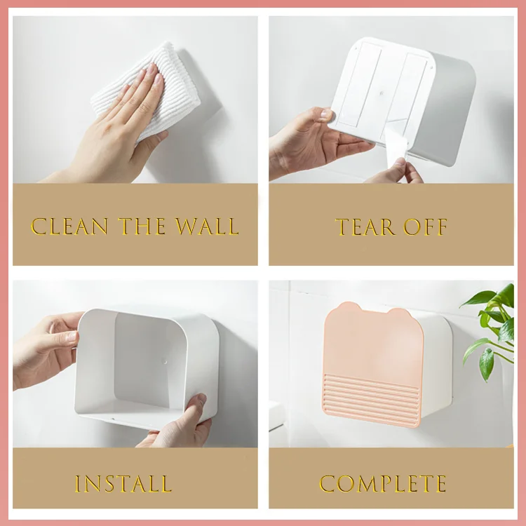 Wholesale Wall Mounted Flip Dustproof Sealed Storage Box Plastic Cotton Pad Container Portable Cotton Pad Container