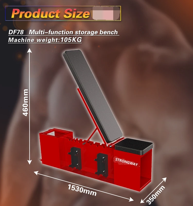 Professional Adjustable & Foldable Multi-Function Storage Bench for Home Gym & Commercial Fitness for Body Building