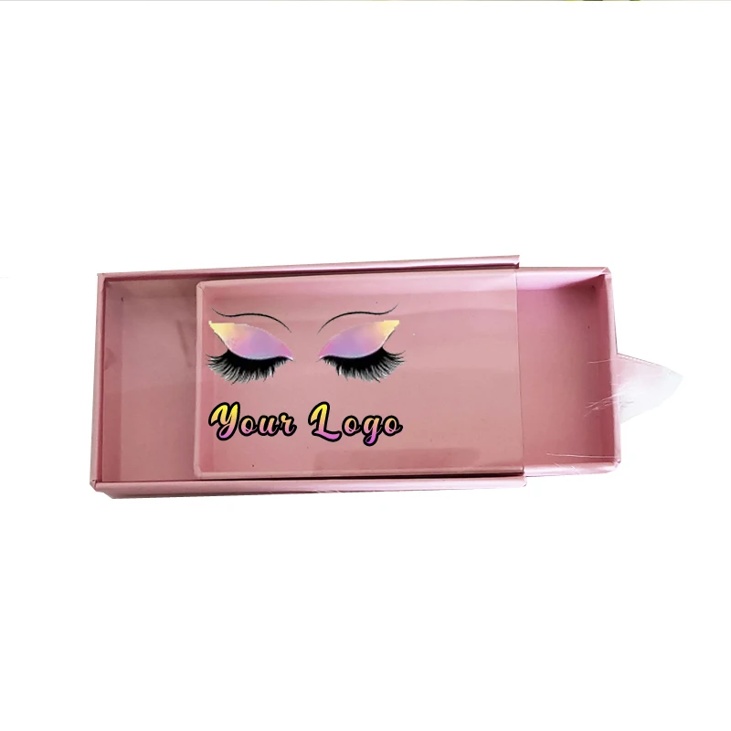 Wholesale Full Strip Lashes Boxes Luxury Rectangular Drawer Eyelash Box Private Label Empty Eyelashes case