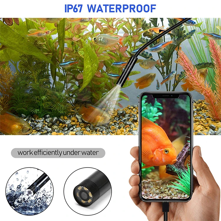 Video Borescope Plumbing Camera Drain Pipe Sewer Vision 720P OTG Android Videoscope Inspection Camera For Pipes