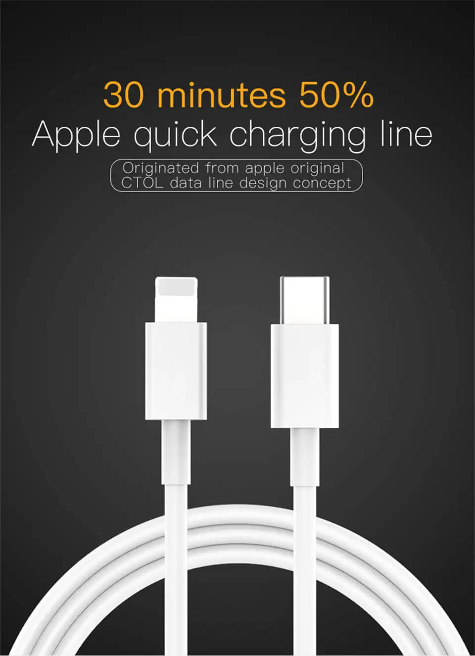 20w 30w USB-C Adapter USB Type C To Lighting Cable Fast Charging Android To USB Type C Data Cable For iPhone 12 13