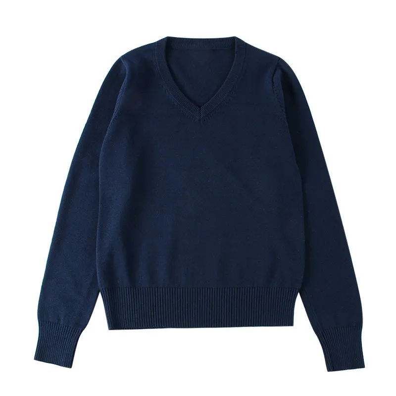 Customized Long Sleeve V-neck Kids School Uniforms Long Sleeved Pullover School Sweater Summer Tops School Uniforms for Children