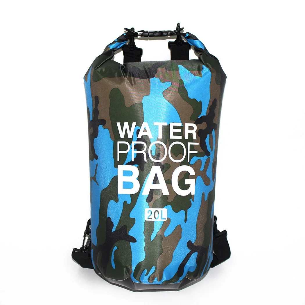 2/5/10/15/20/30L polyester swimming portable bag for packing mobile phone outdoor waterproof dry bag backpack with double straps