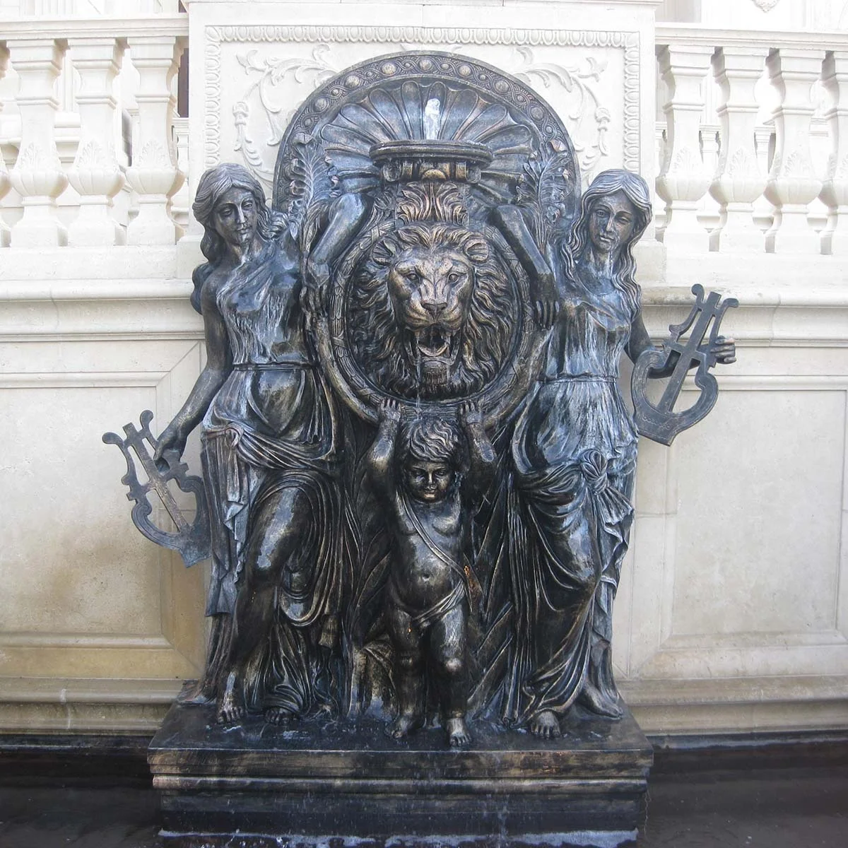 High End House Garden Decorative Antique Finish Stone Products Bronze Fountain Sculpture