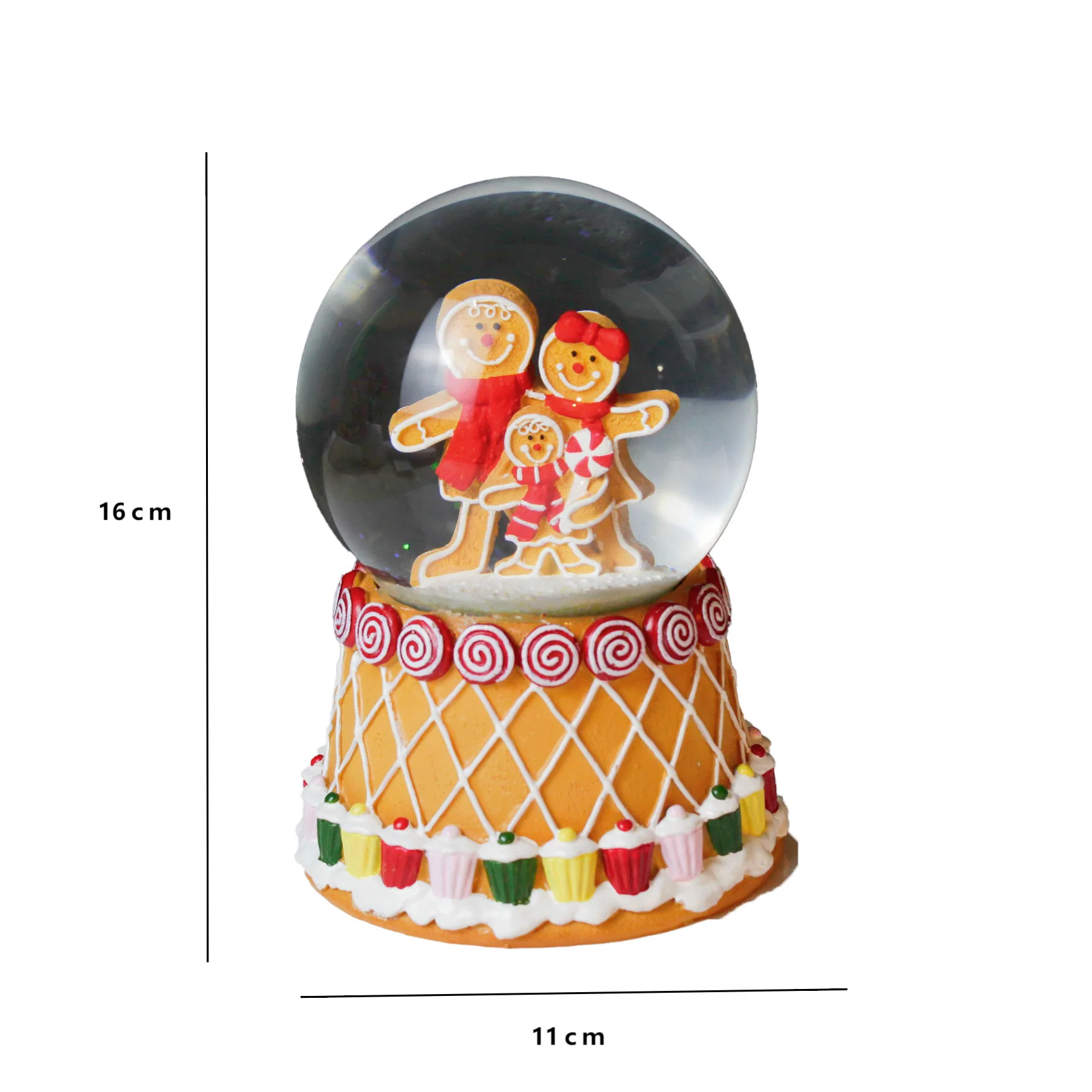 Cute Resin Crafts gingerbread man Snowflake Crystal Ball Christmas snowglobe Biscuit Man Snowball for christmas gift