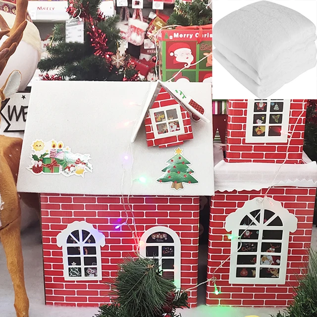 80*240cm Thickened snow roll White Cotton Snow Blanket Fluffy Artificial Snow Carpet