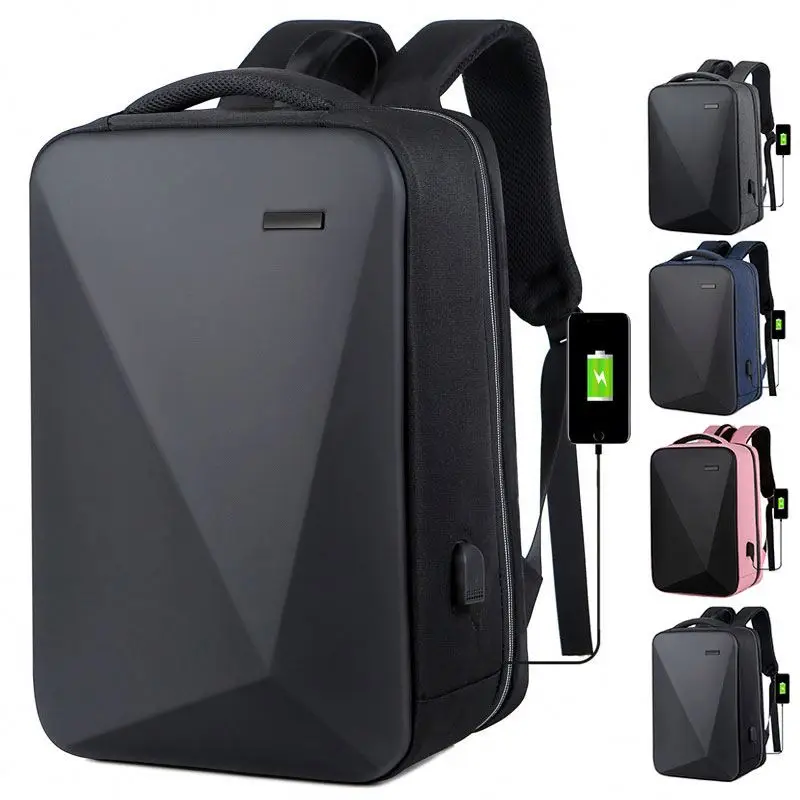 Eva Men Hard Shell Business Backpack Waterproof Anti- Theft Laptop Bag Backpack With Usb Charging Port Tsa Lock