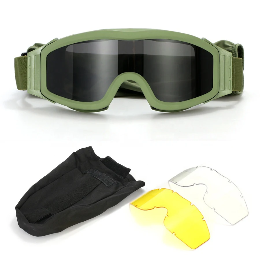 SONICE Upgrade New Durable Anti-Dust Windproof Riding & Sports Sunglasses 3 Lens Cycling Eyewear Tactical Glasses