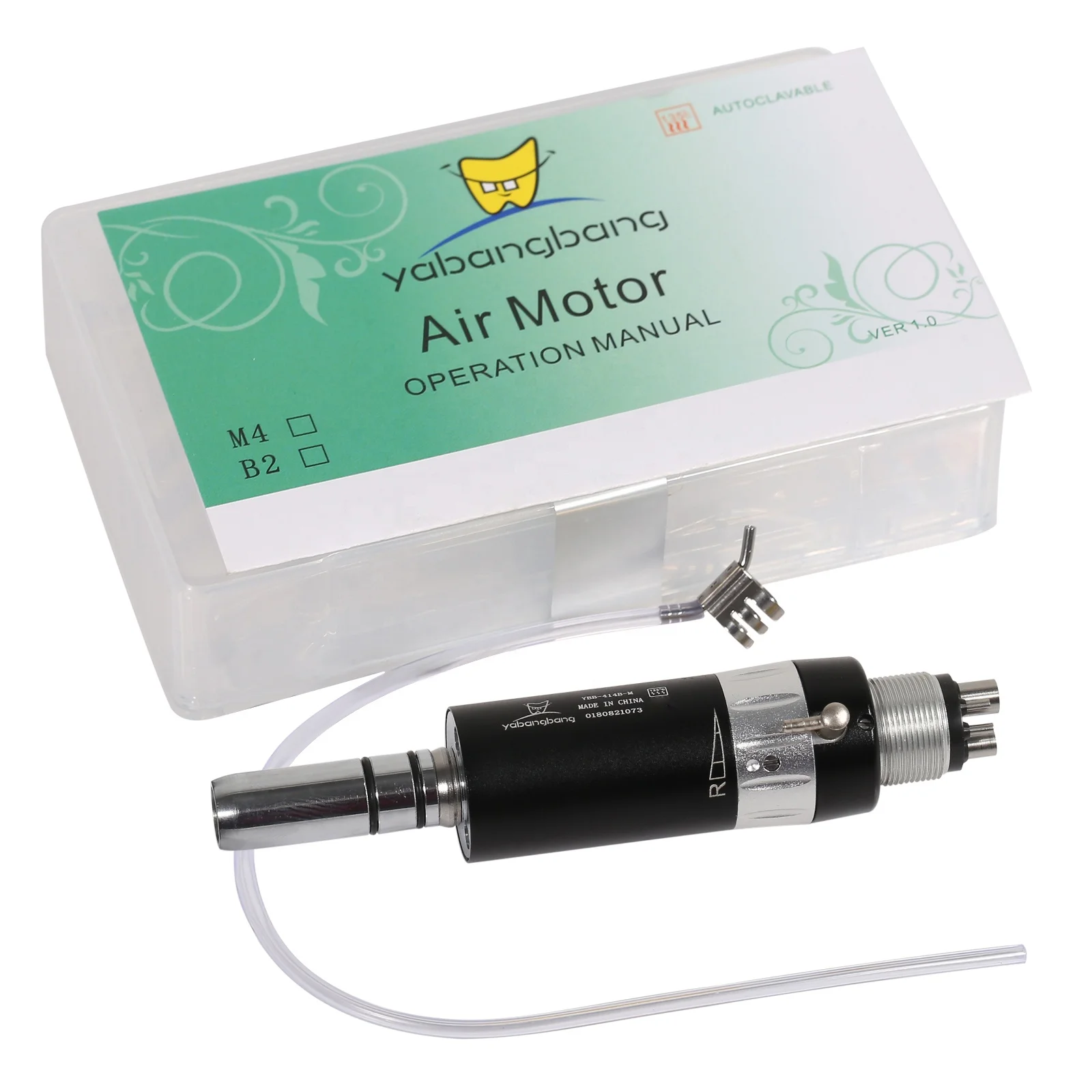 Hot Sale! NSK Style Dental 1:1 E-type External Spray Air Motor 4 Holes Slow/Low Speed Handpiece Black