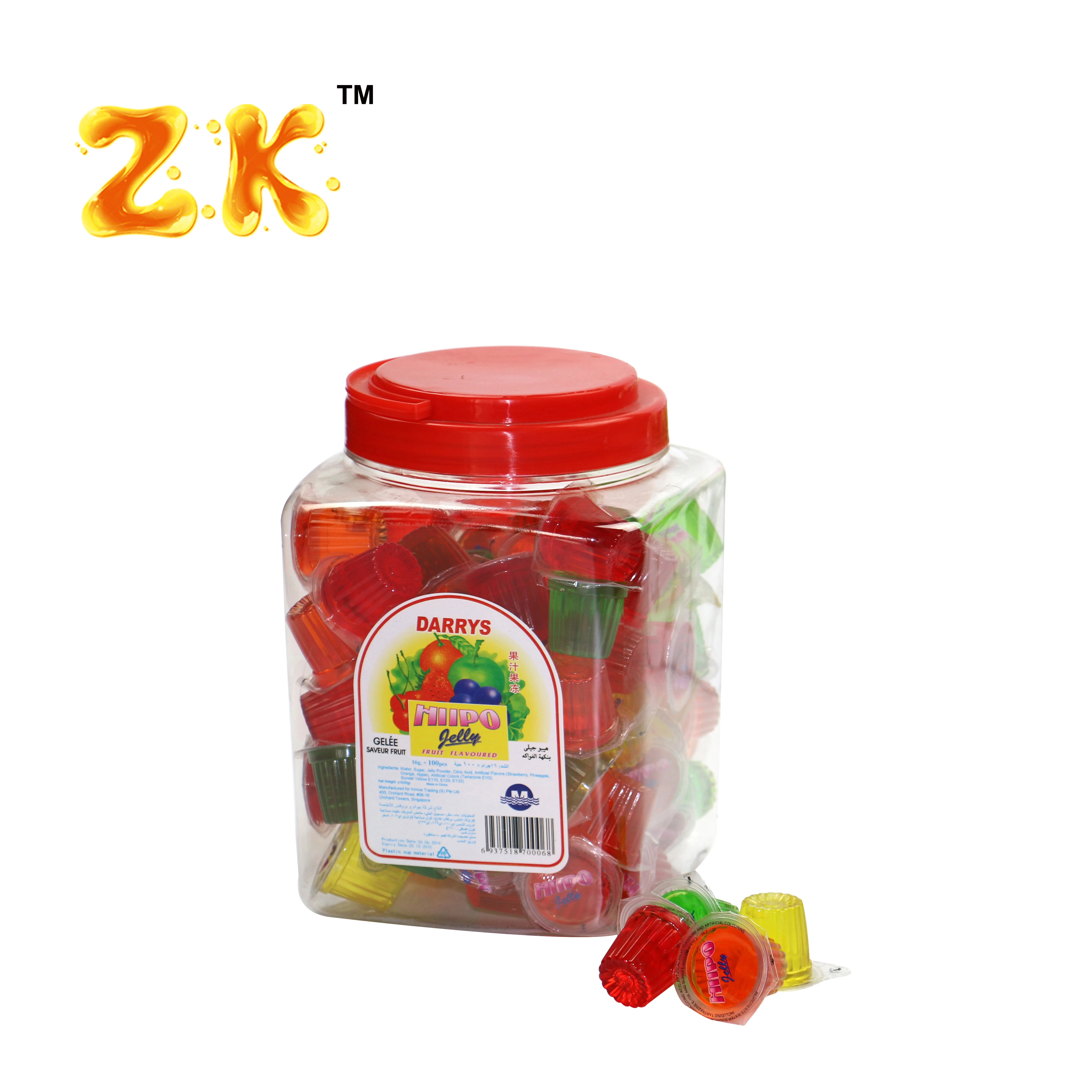 ZK or OEM brand packing in jar assorted mini fruit jelly