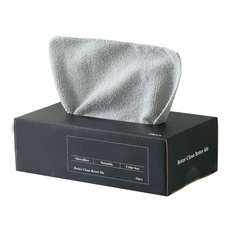 Customized Microfiber Cleaning and Drying Wipes with Dispenser Box