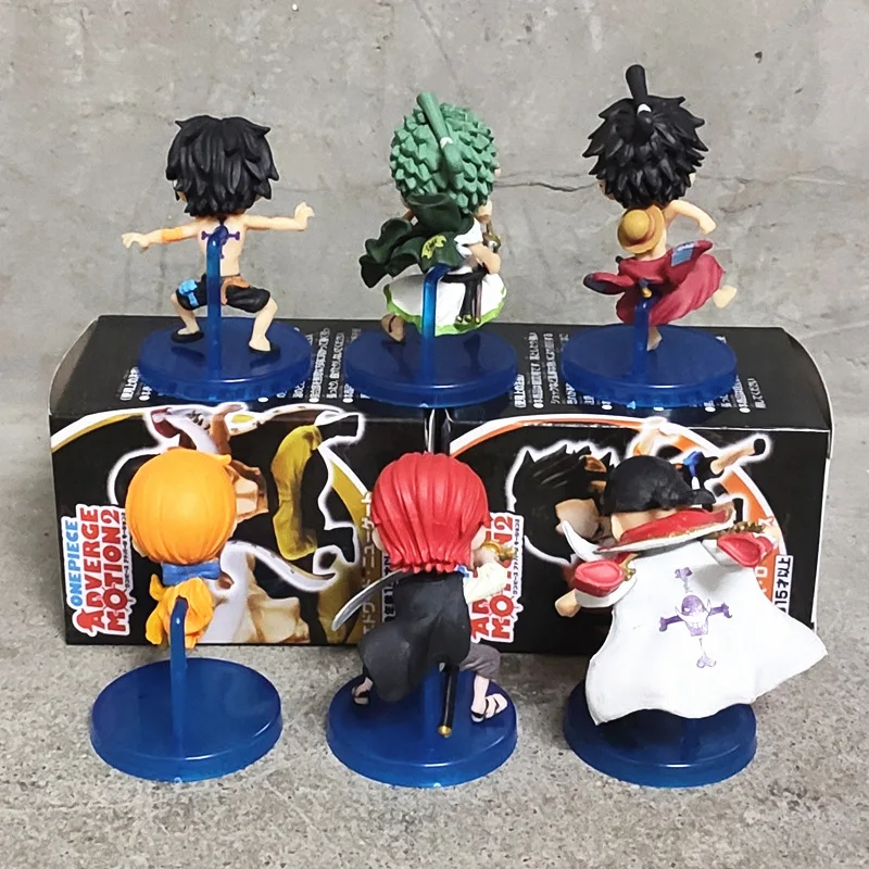 Wholesale anime cartoon figure Q version 6pcs per set pvc blind box figure onepiece action figure for decoration