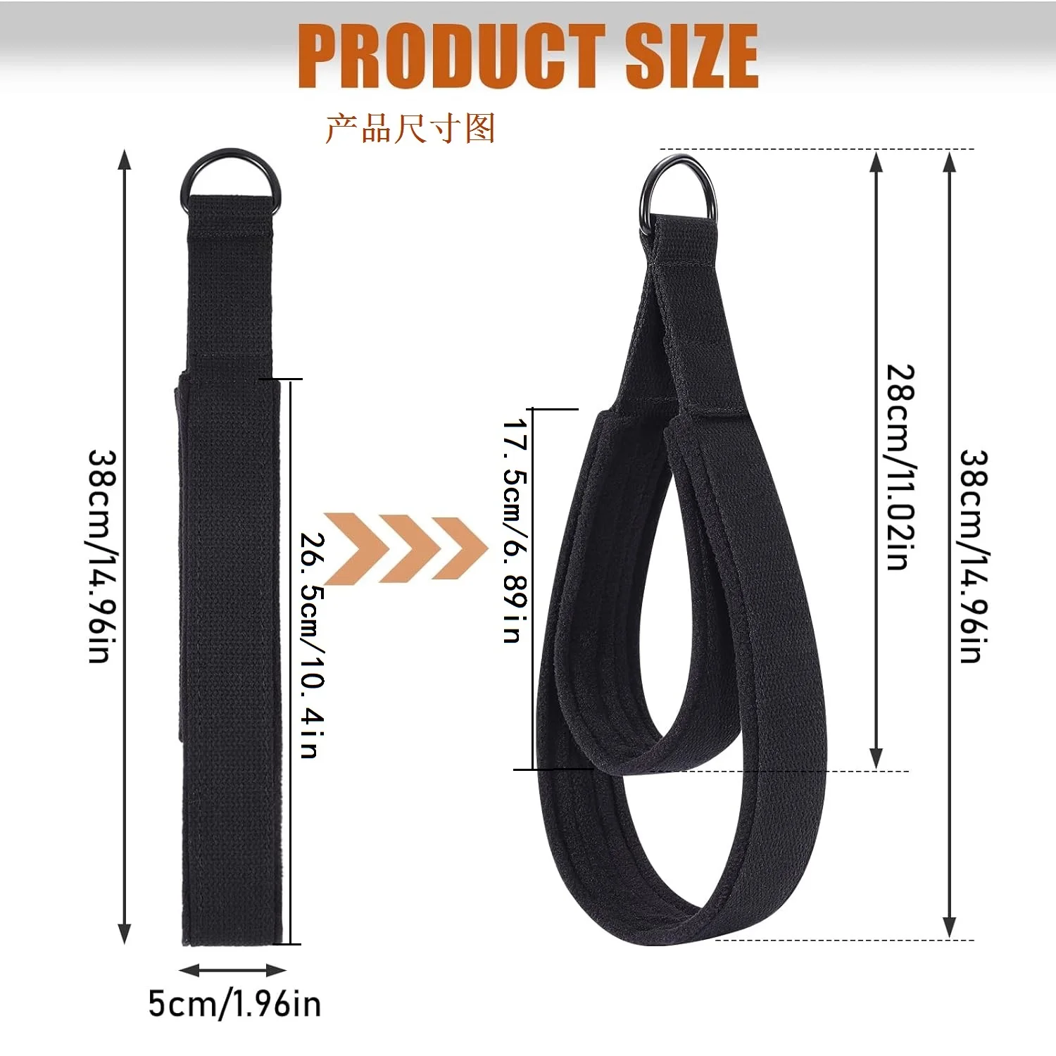 Fitness D-Ring Straps Double Loops Padded Pilates Equipment Exercise Straps Yoga Exercise Accessories for Home Gym Workout