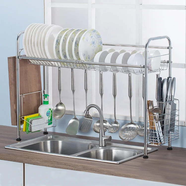 HELI Гуандун поставщик Одноместный контактный зажим из нержавеющей стали (яруса и 2 яруса Sinkin сушилка для посуды Caddy с сушилкой для посуды