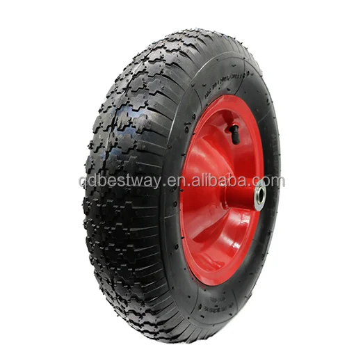
4.80/4.00-8 (400x100) pneumatic rubber tire steel wheel rim two ball bearing for wheelbarrow hand truck wagon cart air wheel 