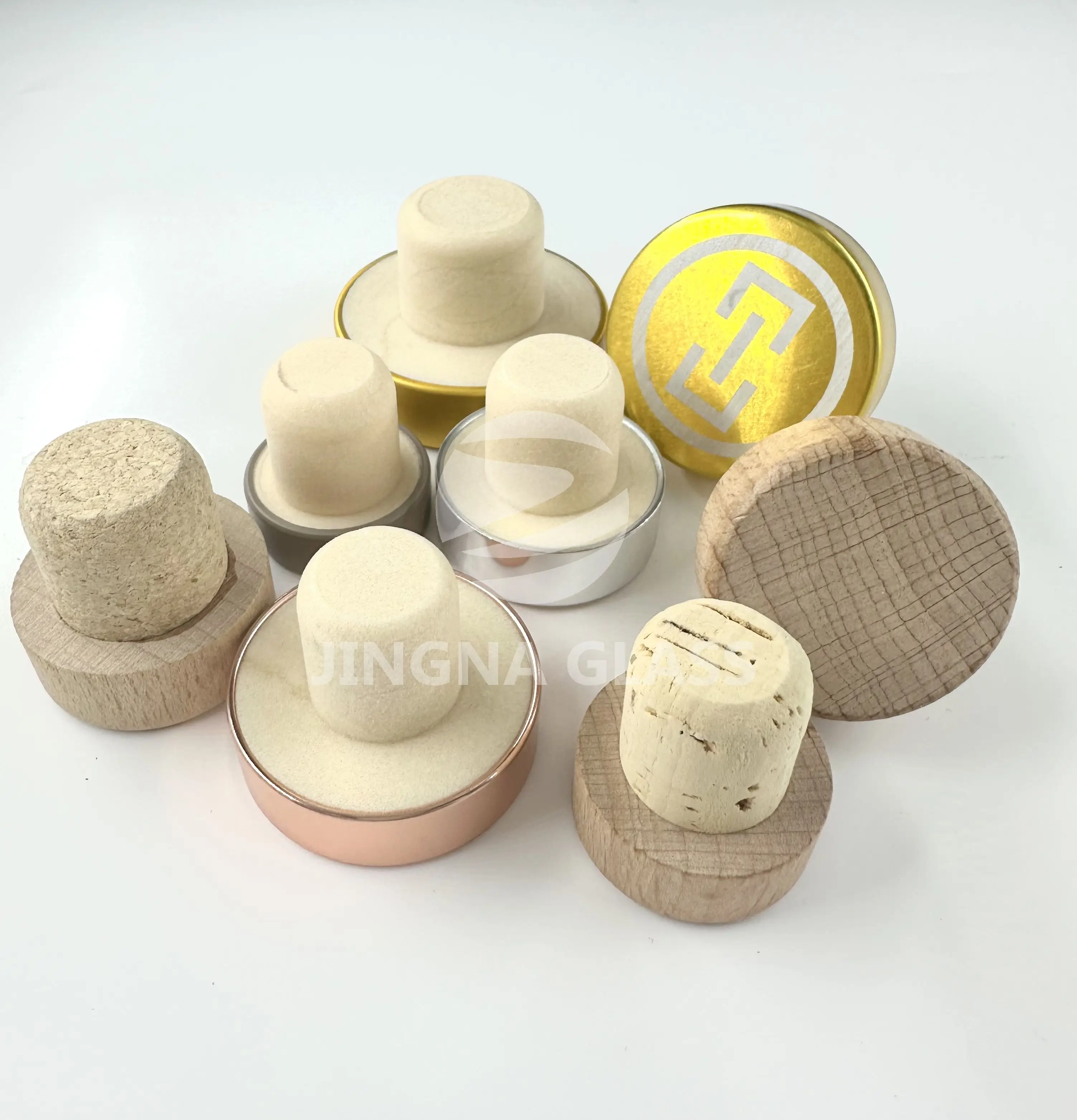 Spirit Liquor Vodka Brandy Wine Bottle Topper Cork Screw T Bottle Cap pe Wood Glass Metal Aluminum Bottle Cap