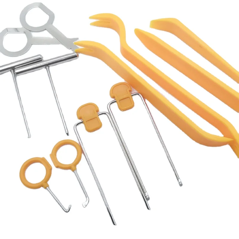 Зажимы для 12 шт. автомобильное радио Панель Дверь Клип Панель Инструменты для ремонта приборной панели инструмент удаления Car инструментов Съемник элементов ящик для инструментов