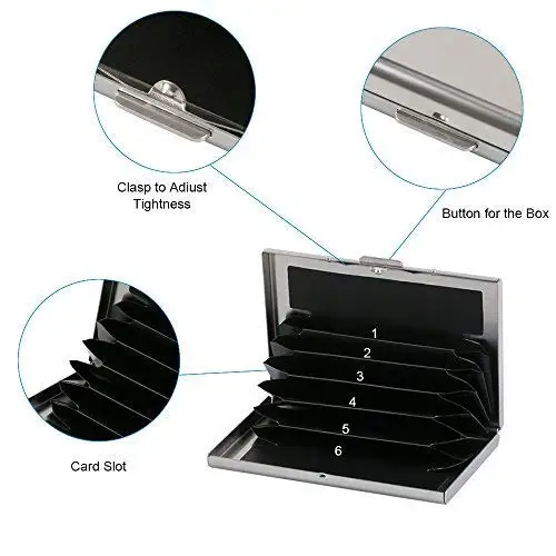 
Minimalist Men Front Pocket URAQT Stainless Steel RF Slim RFID Carbon Fiber Credit Card Holder Wallet 