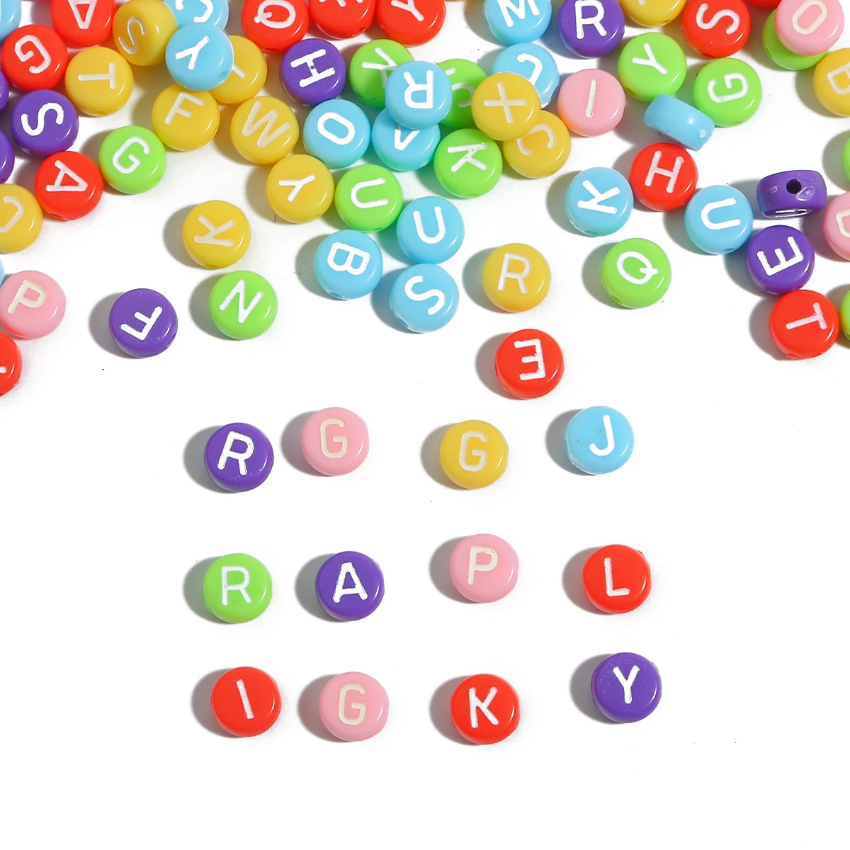 Factory Cheapest Price Acrylic Letter Beads 7x4mm Spacer Loose English Alphabet Bead For Diy Bracelets Waist bags Jewelry Making