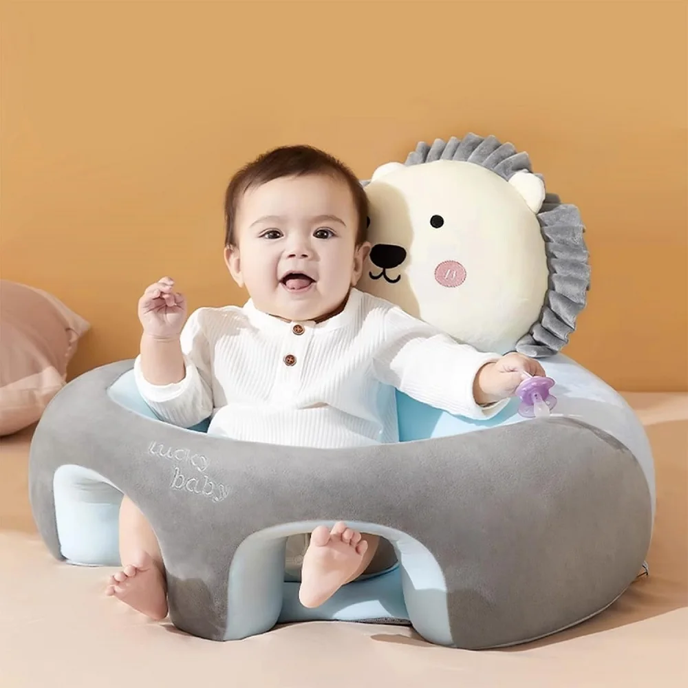 Soft Infant Armchair Lounger Baby Support Seat Sofa Chair for 3-12 Months Newborns Bedroom Gift Lion design