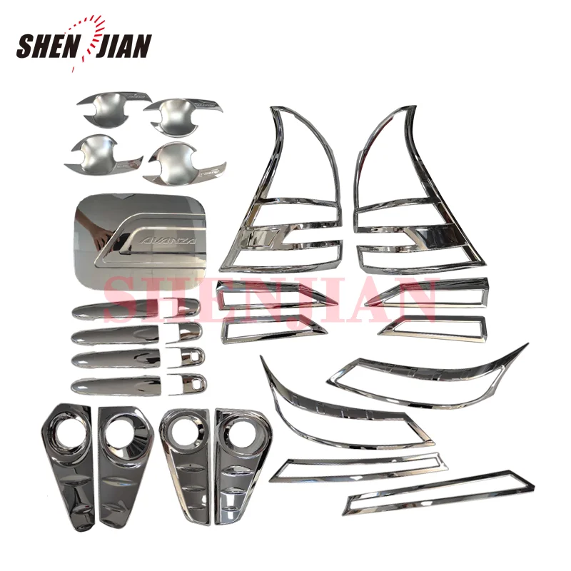 
SHENJIAN FACTORY ABS chrome matte black carbon complete kit full set for avanza 2019 
