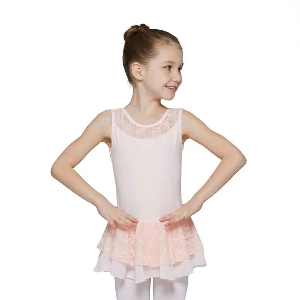 Wholesale Custom Cotton Dancewear Girls White Ballet Dance Leotard Dress for Kids