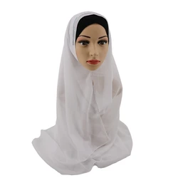 Wholesale Instant Chiffon Hijab Double loop Scarf Shawls With Crystal