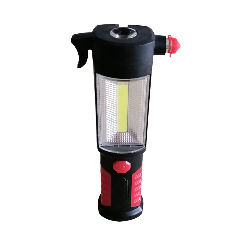 The LED working light knocks the bottom of the window with magnet on board emergency safety hammer flashlight
