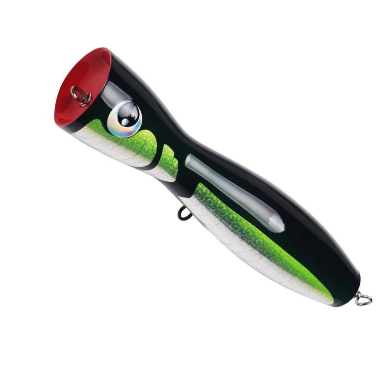 Factory price Wood Popper Lure Tuna Big Game Fishing Wooden Stick Bait Surface Trolling Lure