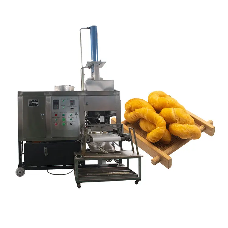 the best crispy snack food processing machine oil spraying dough twisting cutting machine dough twist maker machine