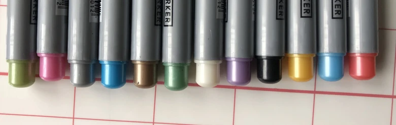 Fine tip water base assorted color large capacity ink metallic permanent marker