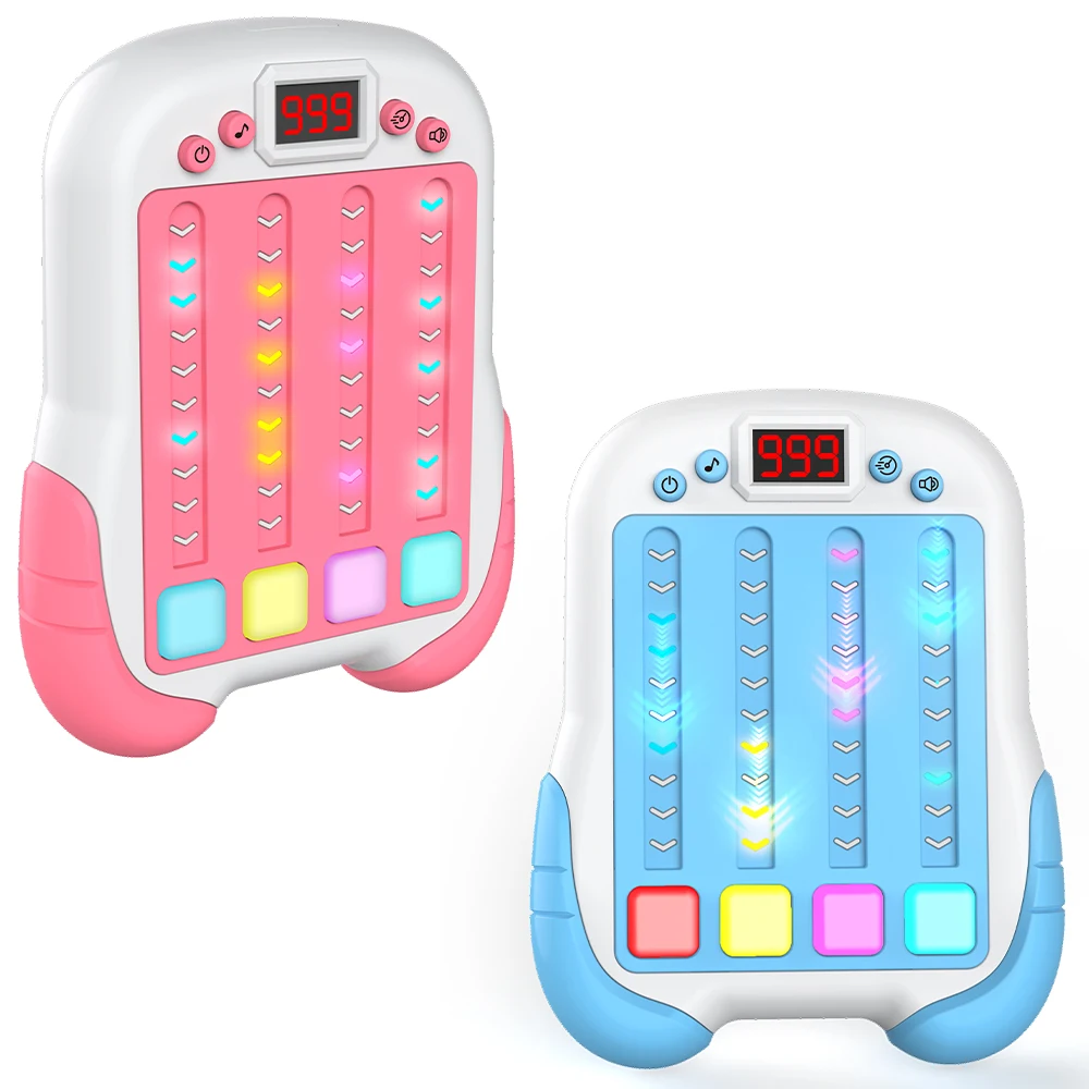 Desktop Handheld Reaction Training Games Electronic Music Rhythm Master Handheld Games Machine Quick Push Game with Music Light