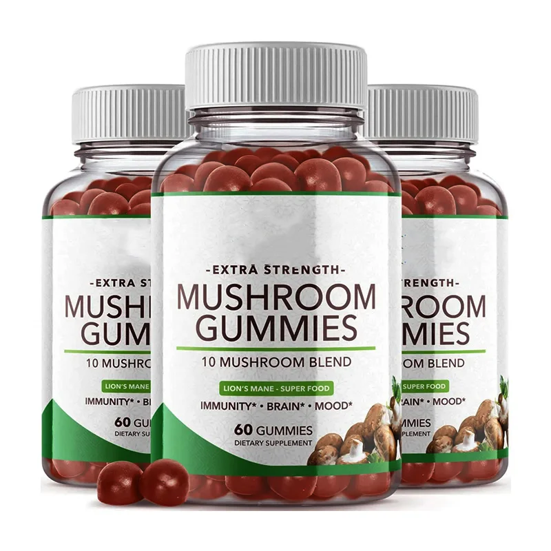 Oem Private Label Health Lions Mane Gummies Supplement Mushroom Brain Vegan Mushroom Gummies Mushroom Complex 2500mg