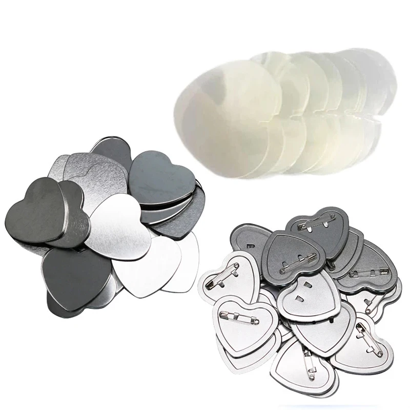 100pcs heart badge button maker 53*57MM button badge blank raw material