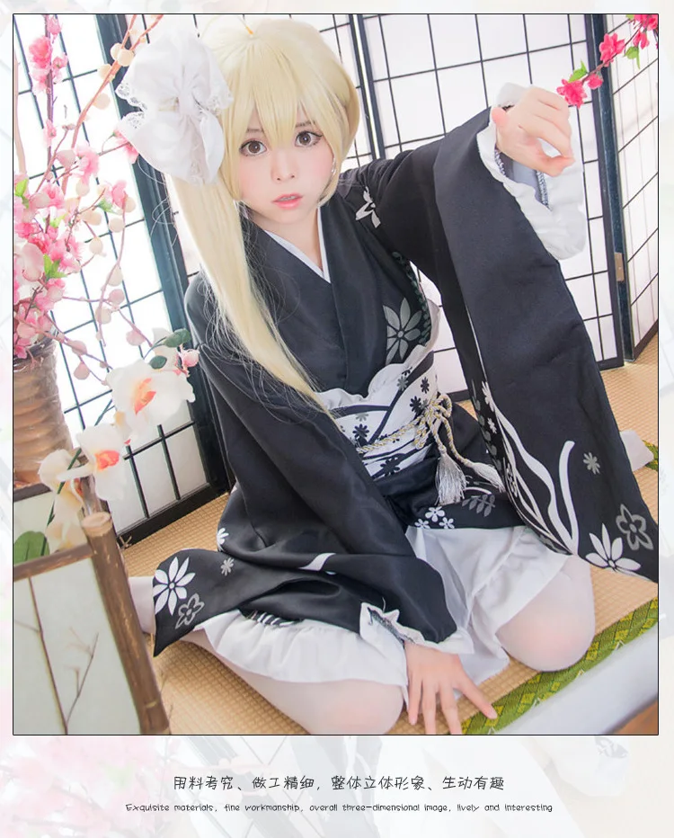 Yosuga no Sora Kasugano Sora Summer Festival Lolita Kimono Yukata Maid Dress Meidofuku Uniform Outfit Anime Cosplay Costumes