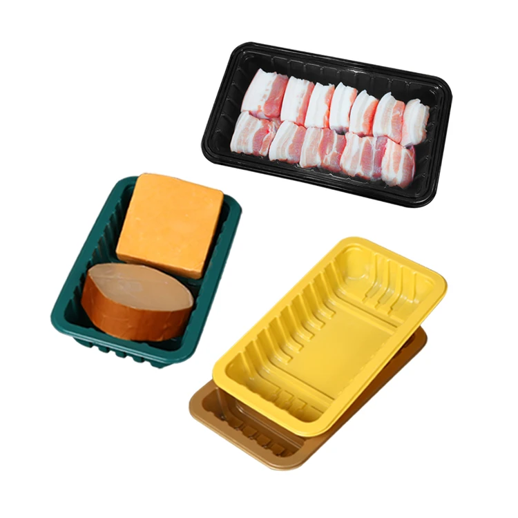  Customized Map Tray Black Yellow PP EVOH MAP Rectangular Food Grade