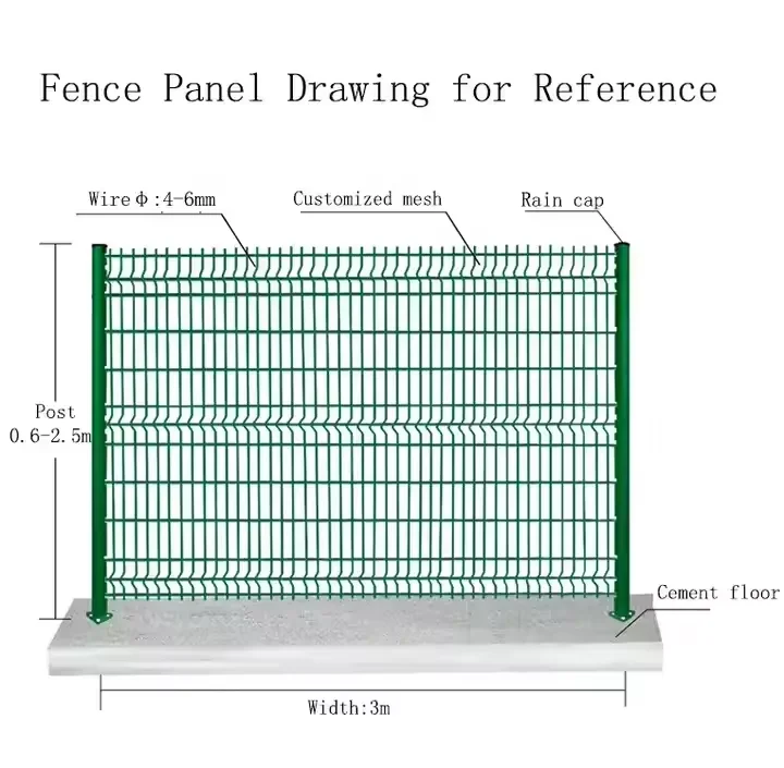 Factory price 6x6 sustainable use pvc coated welded wire mesh bending 3d security garden fence for sale