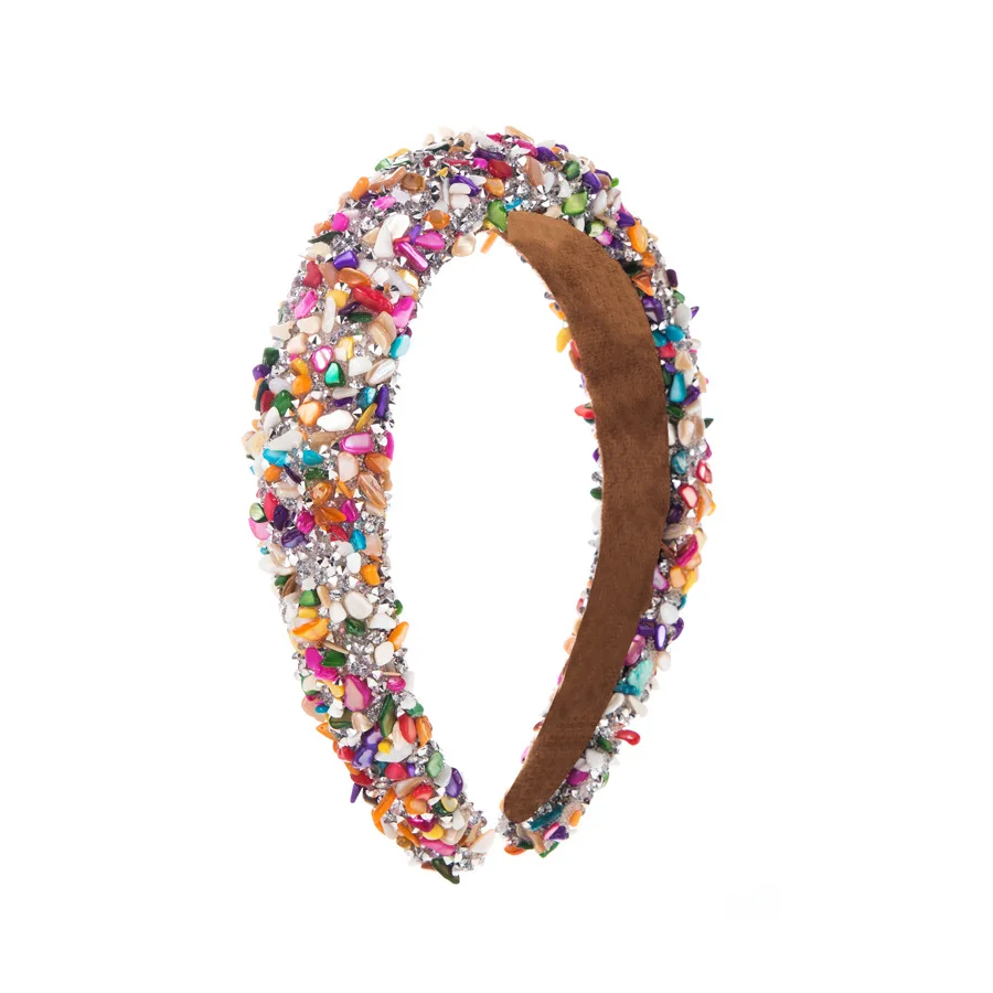 fashion new hair accessories Baroque colorful hairpin gemstone headband pressed hair hoop