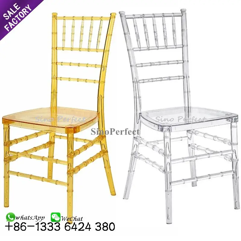Popular Transparent Hotel Wedding Acrylic Crystal Resin Clear Phoenix Chiavari Chair Cheap Chiavari Chairs
