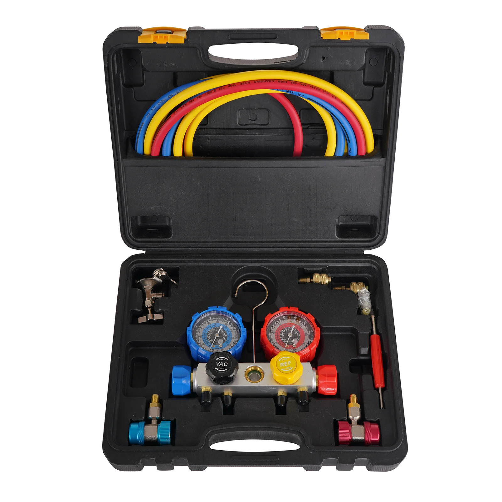 P PBAUTOS 3CFM Air Condition Repairing Set 3CFM Vacuum Pump And 4ways Manifold Gauge Vacuum Pump Set