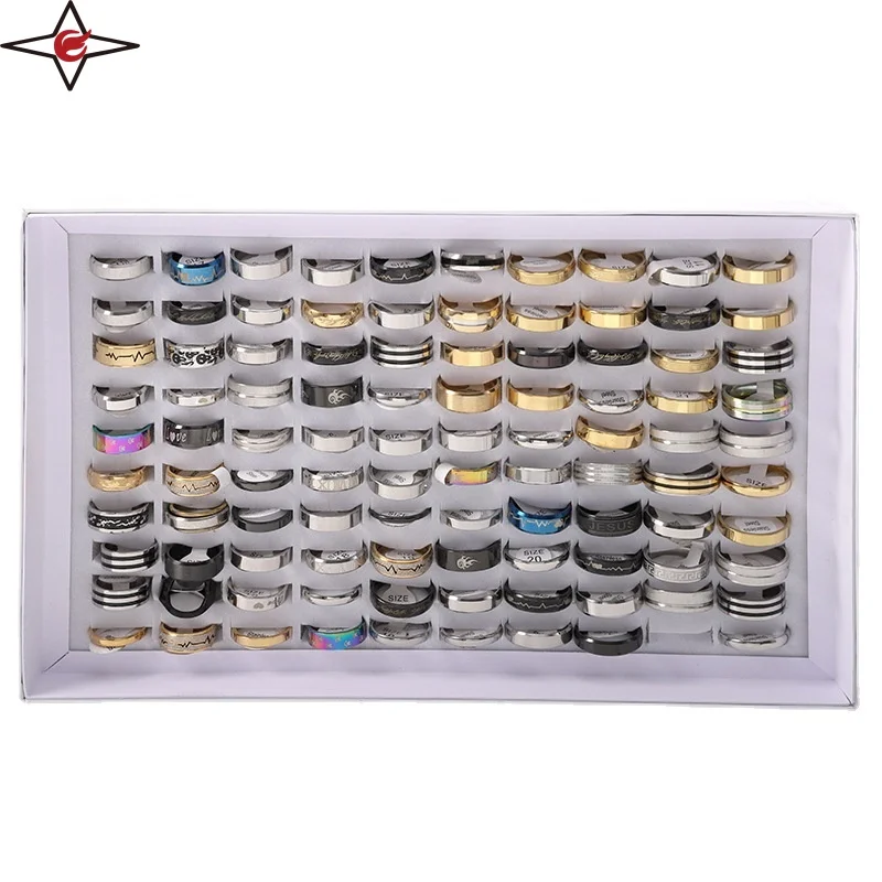 Fashionable Designs Aesthetic Stainless Steel Black Finger Rings Men Party Spinner Chain Ring Chain Rotatable Ring