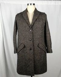 Long Wool Overcoat for Men brown herringbone single breasted 3 buttons woolen formal Overcoat CLASSIC TRENCH COAT