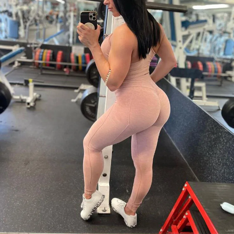 Push Up Yoga Suit Sport Wear Tracksuit Scrunch Leggings Shockproof Sport Bra Fitness Gym Set Custom Logo Running Workout Clothes