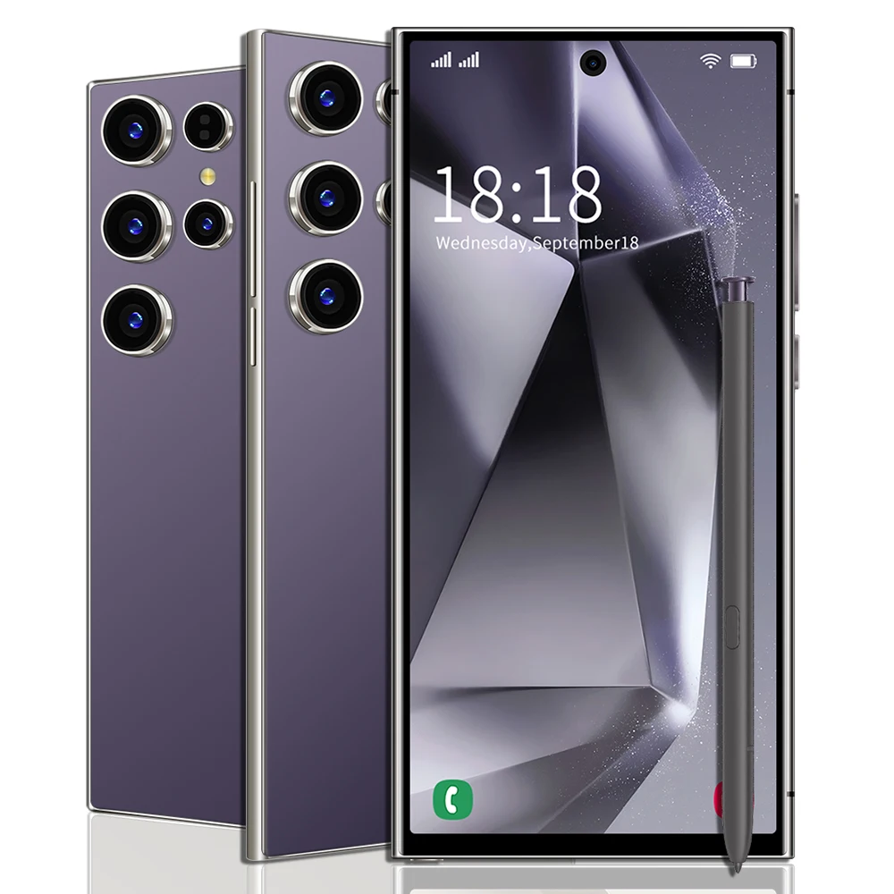 Hot Selling S24 Ultra 7.3 Inch 5G Android Unlocked Smart Phone with 48MP+108MP 16GB+1TB Deca Core CPU in Spanish French German