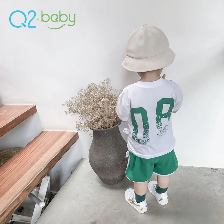 Q2-baby Newborn Clothes Sleeveless Cotton T Shirt  + Shorts Girls Boy Clothing Set