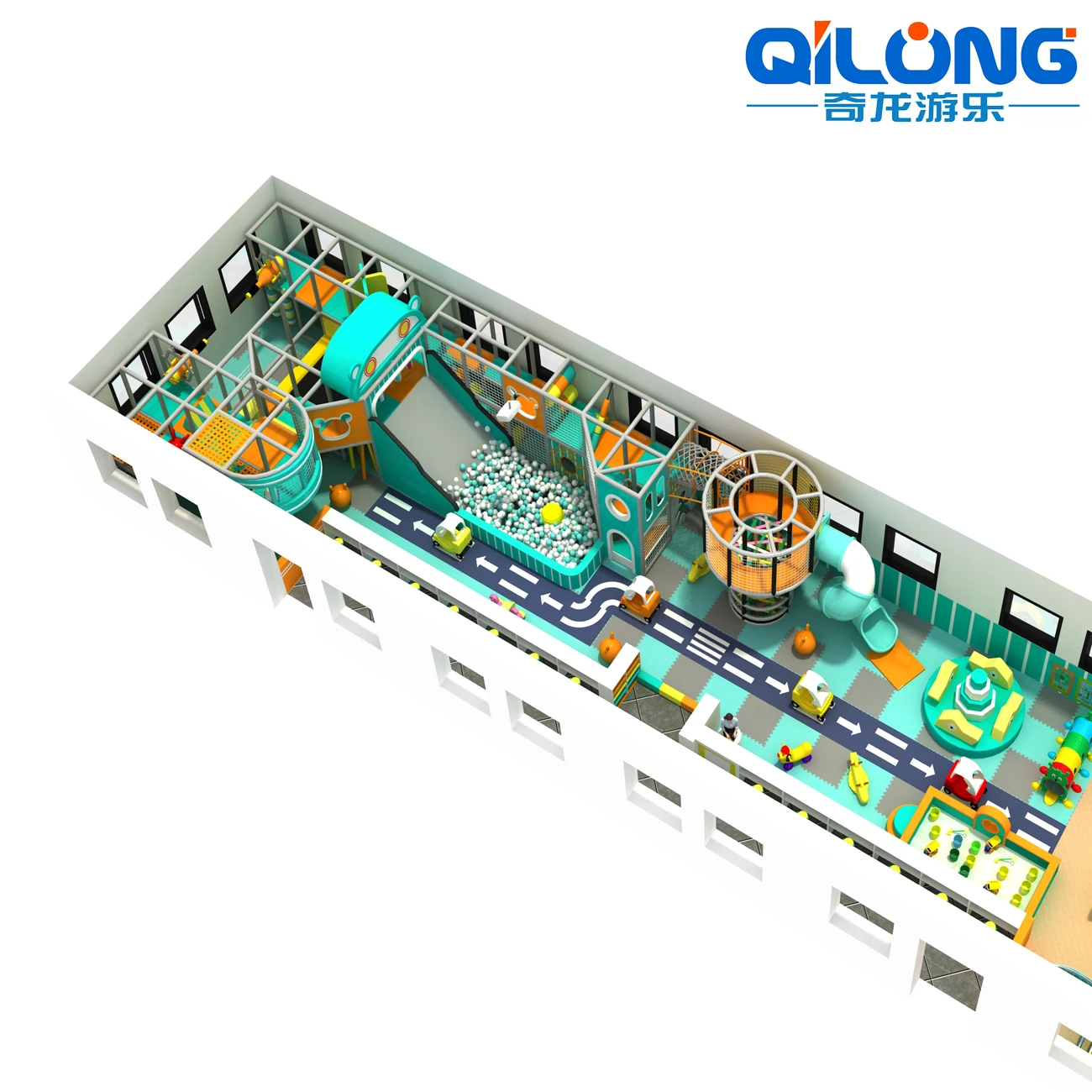 2022 New design children commercial soft play indoor playground equipment with slide toys and ball pool