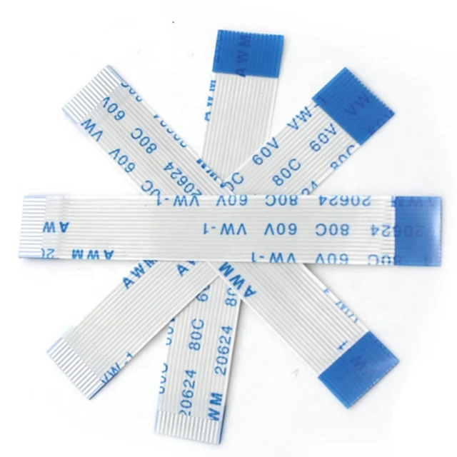 0.5mm 1.0mm 2mm FFC  AWM20624 electronic FFC cable with aluminium foil