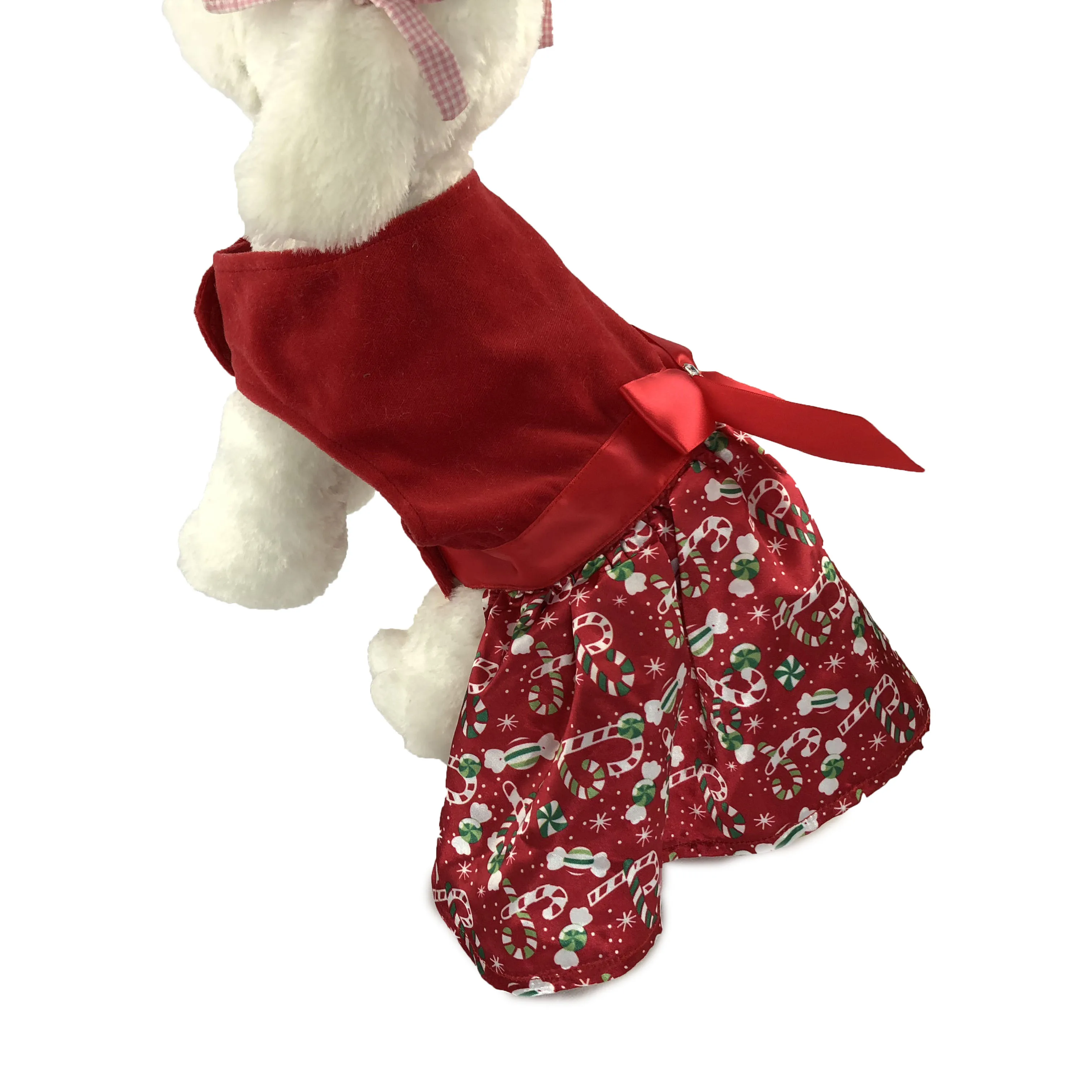 
Wholesale Fancy Christmas Pet Clothing Distributors Fabric For Dog Clothes 